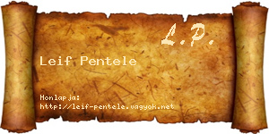 Leif Pentele névjegykártya